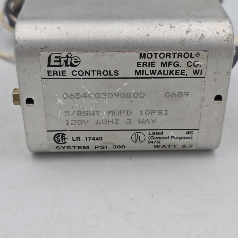 Erie Controls 0654C0309QB00 MOTORTROL Solenoid Valve
